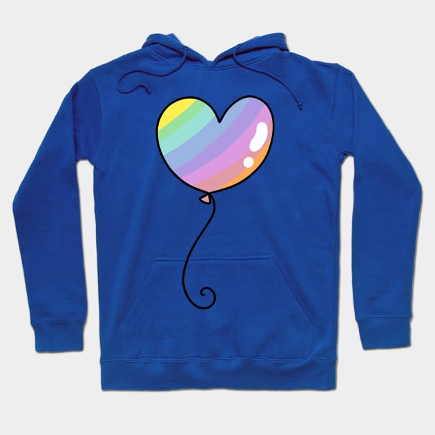 Rainbow Pastel Heart Balloon Hoodie by saradaboru